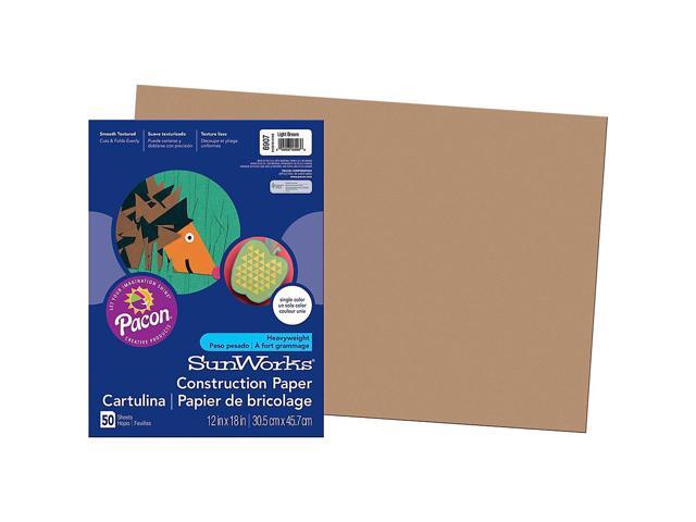 Sunworks Construction Paper, 58lb, 12 X 18, Light Brown, 50/Pack 6907
