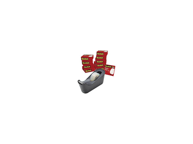 3M Tape Pack w/Dispr Extra Adhesive 3/4'x1000' 10 Rolls/PK CL 700K10C18BLK