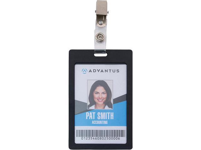 Advantus ID Badge Clip Adapters - Metal, Vinyl - 25 / Pack - Silver