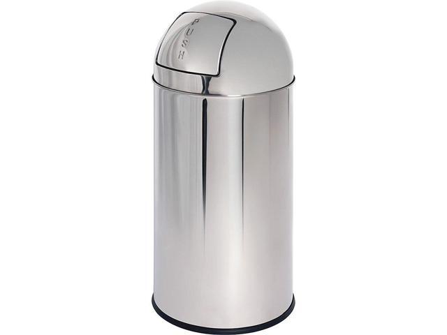 Genuine Joe Classic Round Top Receptacle Stainless Steel