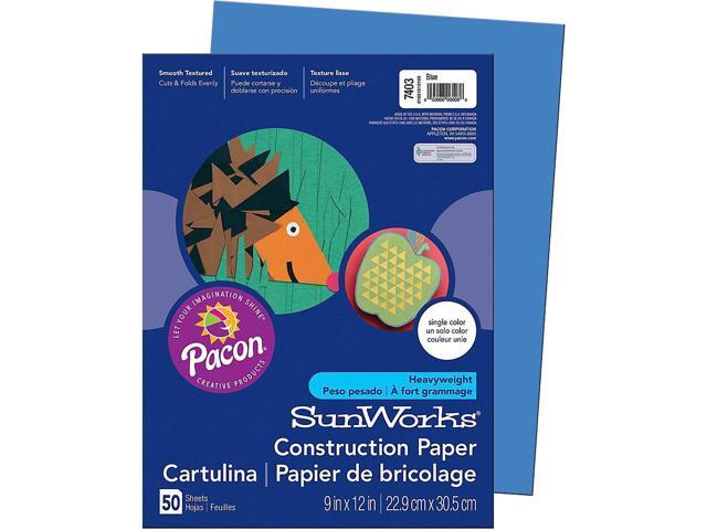 Sunworks Construction Paper, 58lb, 9 X 12, Blue, 50/Pack 7403