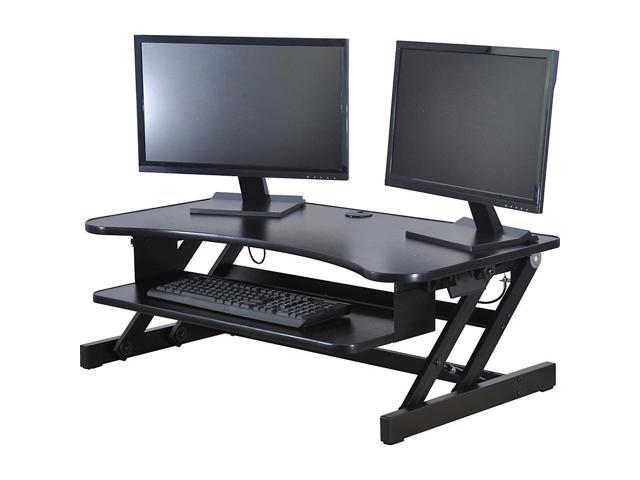 Lorell Deluxe Adjustable Desk Riser - 20' Height x 38' Width x 24' Depth - Desktop - Black LLR99759
