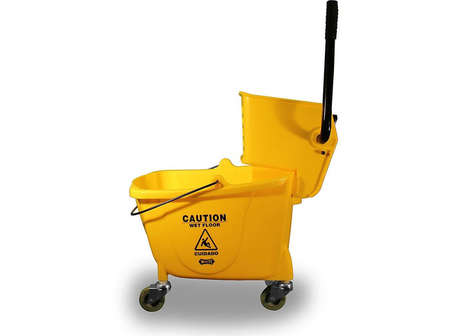 Genuine Joe Bucket/Wringer Combo Sidepress 16'x14'x21' Yellow 02347