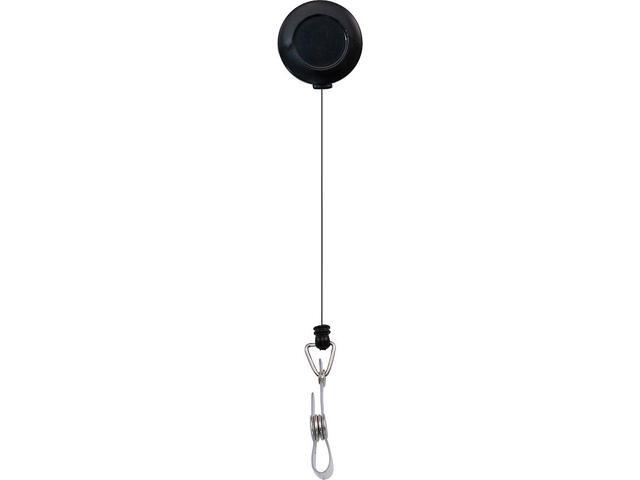 Advantus Snap Clip Retractable ID Reel - 12 / Pack - Black