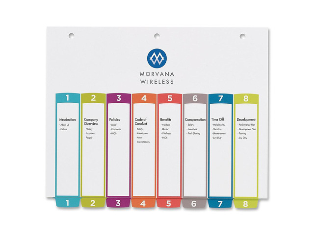 Avery-Dennison 11841 Ready Index Table Of Contents Dividers, 1-8 Letter