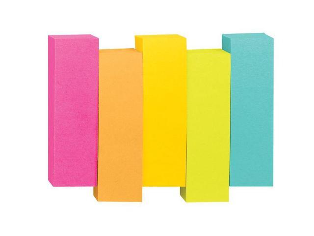 Post-it Page Flag Markers Assorted Brights 100 Strips/Pad 5 Pads/Pack 6705AN