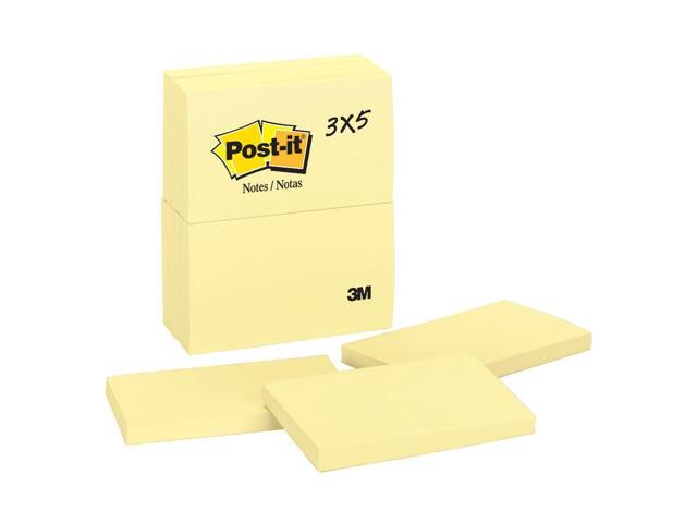 Post-it Original Pads in Canary Yellow 3 x 5 100-Sheet 12/Pack 655YW