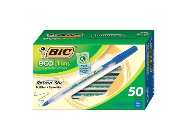 BIC Ecolutions Round Stic Ballpoint Pen Blue Ink 1mm Medium 50/Pack GSME509BE