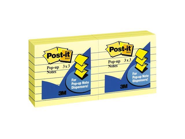 3M R335YW Pop-Up Note Refills 3 x 3 Canary Yellow Six 100-Sheet Pads Pack