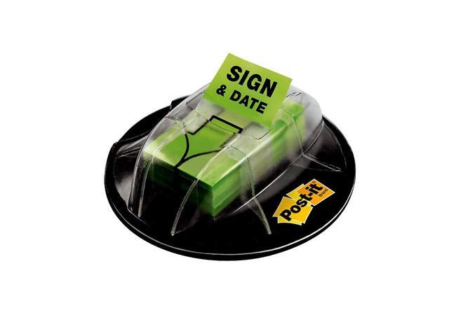 3M 680HVSD Flag Dispenser Sign & Date Bright Green 200 Flags per Dispenser