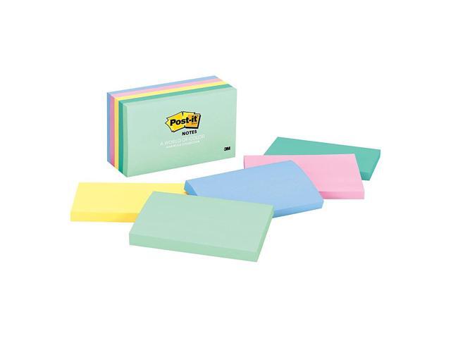 3M 655AST 3 x 5 Five Pastel Colors Five 100-Sheet Pads Pack