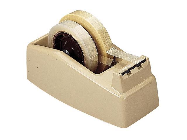 Scotch Two-Roll Desktop Tape Dispenser 3' Core High-Impact Plastic Beige C22
