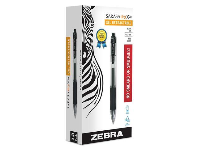 Zebra Sarasa Retractable Gel Pen Black Ink Medium Dozen 46810