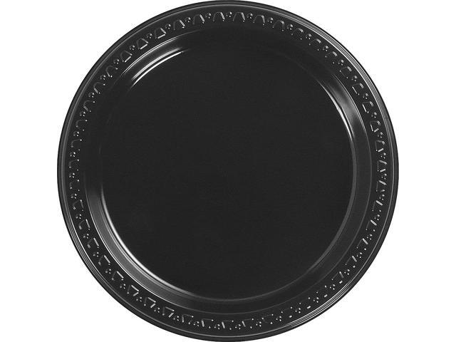 Huhtamaki HUH 81409 Chinet Heavyweight Plastic Plates, 9.00' Diamter, Black