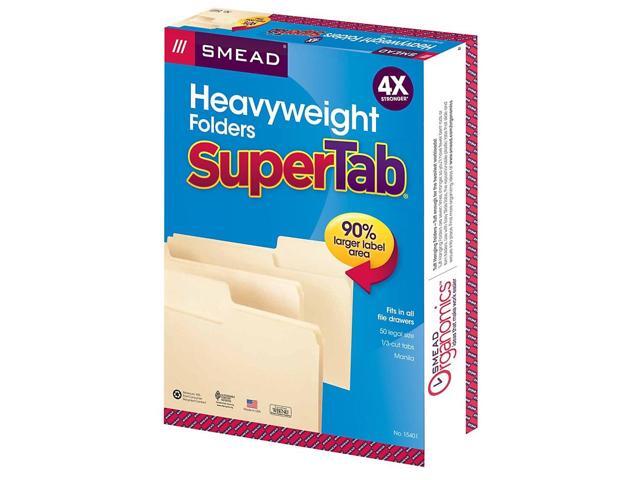 Smead 15401 - SuperTab Heavyweight Folder, Manila, 1/3 Cut, Legal, 50/BX