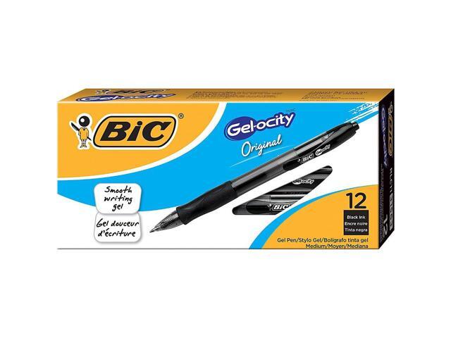 Bic Gel-ocity Retractable Gel Pen Black Ink .7mm Medium Dozen RLC11BK