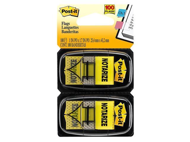 Post-it Arrow Message 1' Page Flags 'Notarize ' Yellow 2 50-Flag Dispensers/Pack