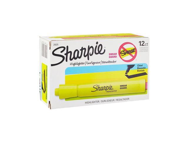 Sharpie Accent Tank Style Highlighter Chisel Tip Fluorescent Yellow Dozen 25025