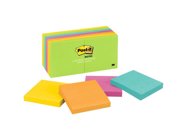 3M 65414AU Ultra Color Notes 3 x 3 Five Colors 14 100-Sheet Pads Pack