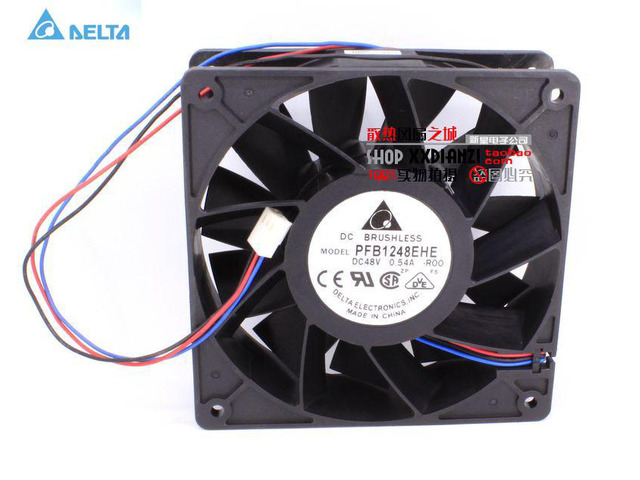 for delta PFB1248EHE -ROO DC 48V 0.54A 12038 12cm 120mm converter stall alarm cooling fan
