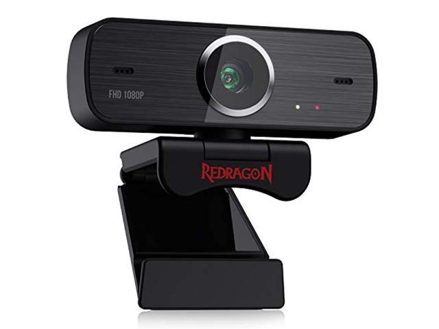 redragon gw800 1080p webcam with built-in dual microphone, 360-degree rotation - 2.0 usb skype computer web camera - 30 fps for