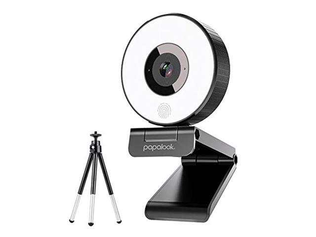 live streaming webcam, papalook pa552 1080p gaming streamcam with studio-like ring light, dual microphones and tripod for twitc