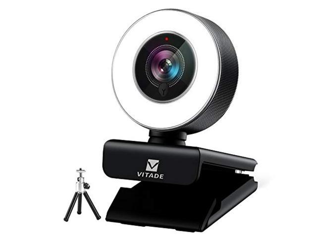 webcam 1080p with microphone & ring light, vitade 960a pro usb hd pc web camera video cam for streaming gaming conferencing