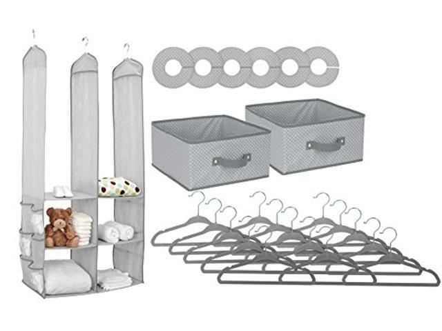 delta children nursery storage 24 piece set - easy storage/organization solution - keeps bedroom, nursery & closet clean, dove