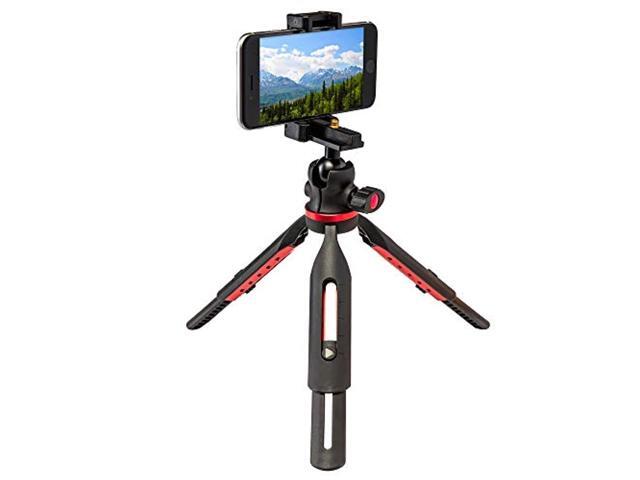 ritz gear cell phone and dslr camera tabletop adjustable tripod (red)