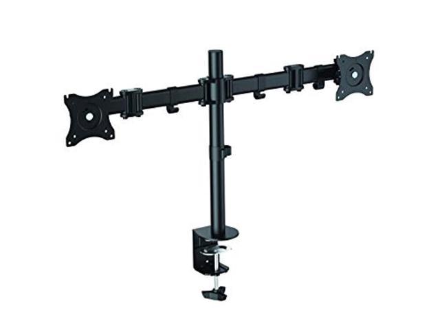 rocelco premium desk computer monitor mount - vesa pattern fits 13' - 27' led lcd dual flat screen - double articulated full mo