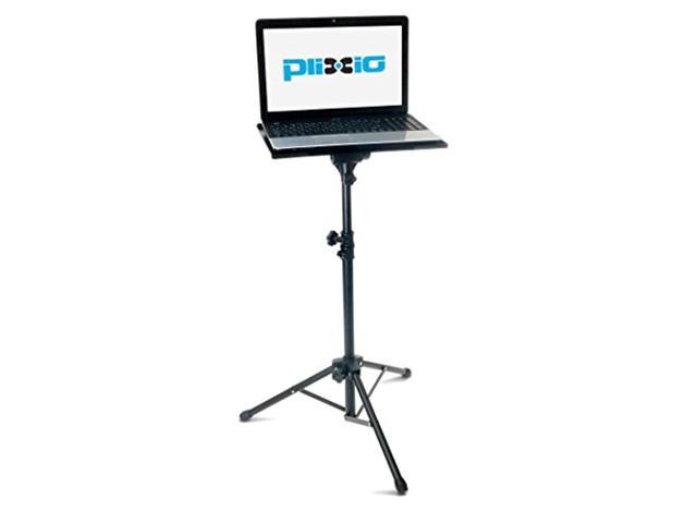 plixio adjustable laptop projector stand - portable podium tripod mount, dj mixer stand up desk computer stand tray and holder
