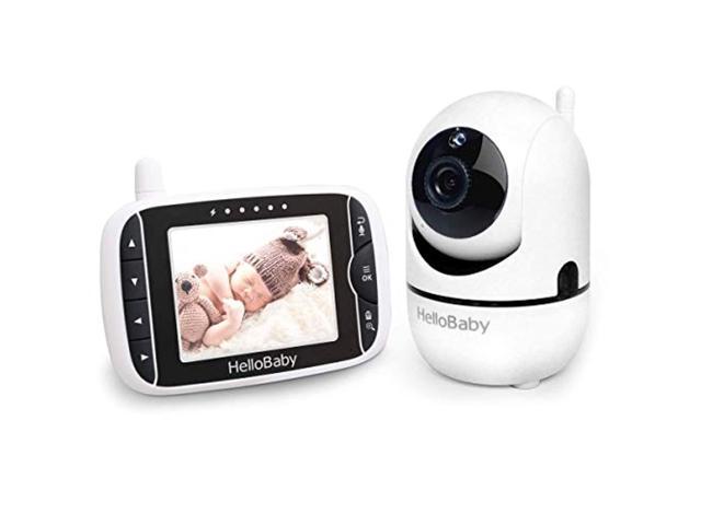 baby monitor with remote pan-tilt-zoom camera and 3.2" lcd screen, infrared night vision (black)