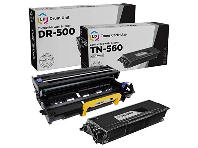 LD Products Compatible Toner Cartridge & Drum Unit Replacements for Brother TN-560 High Yield & DR-500 (1 Toner, 1 Drum, 2-Pack)