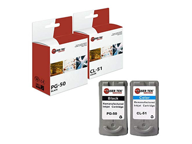 laser tek services compatible canon pg-50 cl-51 high yield ink cartridge replacement for canon pixma mp150 mp160 mp170 mp180, i