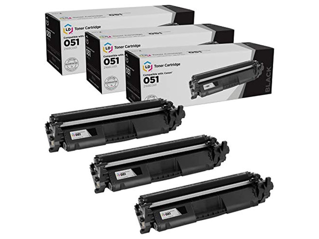ld compatible toner cartridge replacement for canon 051 2168c001 (black, 3-pack)