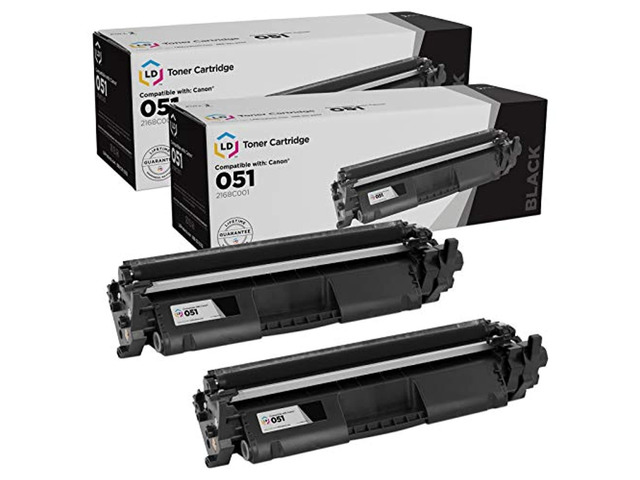 ld compatible toner cartridge replacement for canon 051 2168c001 (black, 2-pack)