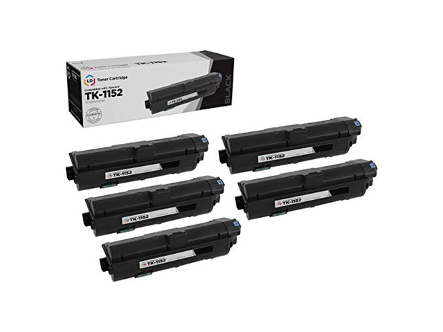 ld compatible toner cartridge replacement for kyocera tk-1152 1t02rv0us0 (black, 5-pack)