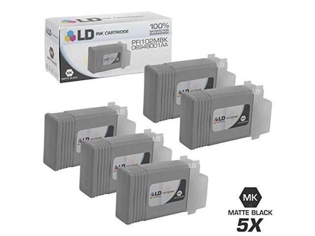 LD Compatible Ink Cartridge Replacement for Canon PFI-102MBk 0894B001AA (Matte Black, 5-Pack) Compatible with iPF500 iPF510 iPF600 iPF605 iPF610...