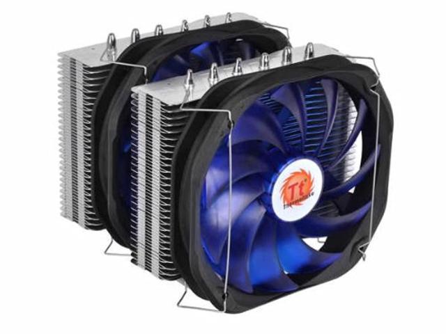 thermaltake frio extreme universal cpu cooler with ultimate over-clocking support of 250w tdp dual 140mm vr/pwm fans clp0587