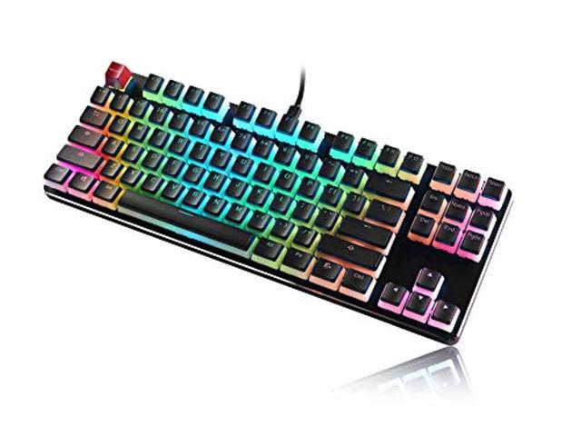 glorious aura keycaps for mechanical keyboards - pbt, pudding, double shot, black, standard layout 104 key, tkl, compact compatible (aura (black))