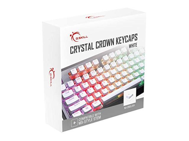 g.skill crystal crown keycaps - keycap set with transparent layer for mechanical keyboards, full 104 key, standard ansi 104 english (us) layout.