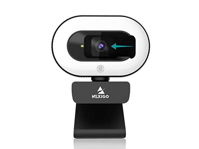2021 nexigo streamcam n930e, 1080p webcam with ring light and privacy cover, auto-focus, plug and play, web camera for online learning, zoom.