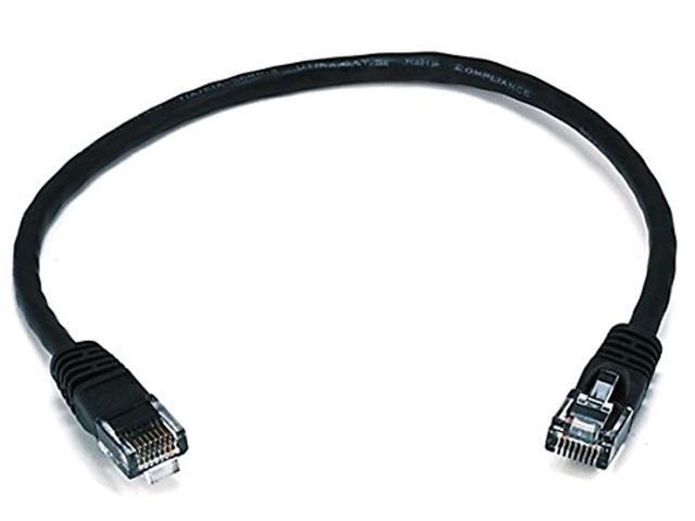 Monoprice Cat6 Ethernet Patch Cable - 1 Feet - Black Network Internet Cord - RJ45, Stranded, 550Mhz, UTP, Pure Bare Copper Wire, 24AWG