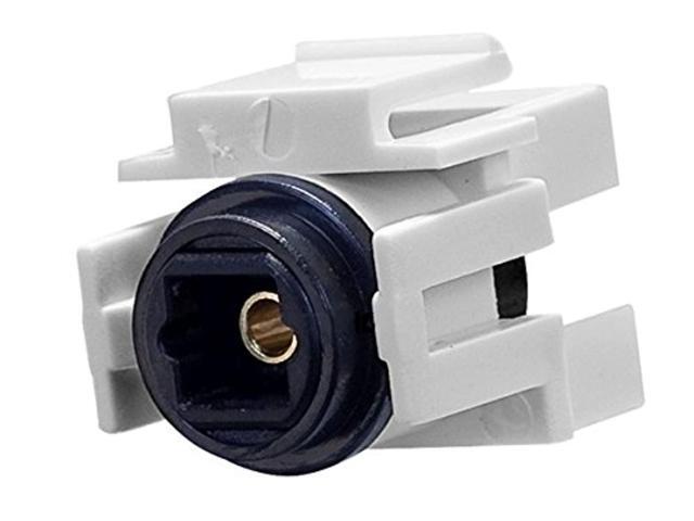 Monoprice S/PDIF (Toslink) Digital Optical Audio Keystone Jack, Female to Female Coupler, White