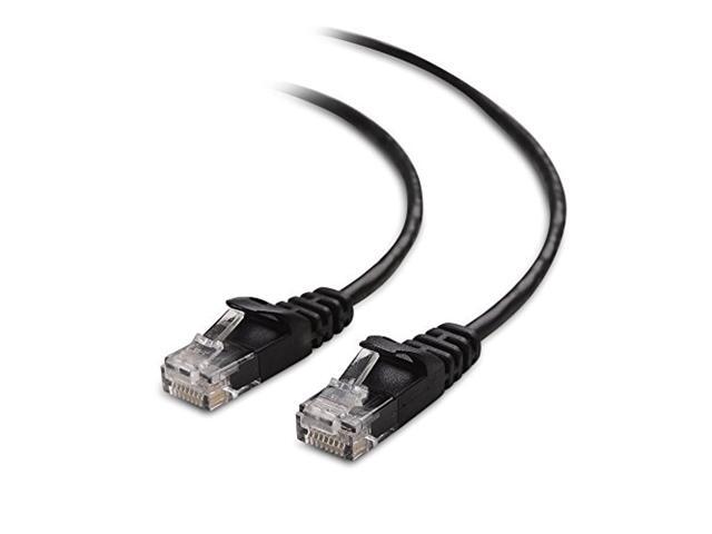 cable matters snagless cat 6, cat6 ultra thin ethernet cable (thin cat6 cable) in black 25 ft
