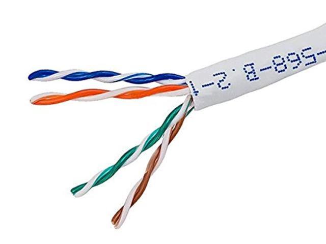 Monoprice Cat5e Ethernet Bulk Cable - 1000 Feet - White Network Internet Cord - Solid, 350Mhz, CMR, Riser Rated, Pure Bare Copper Wire, 24AWG, No...