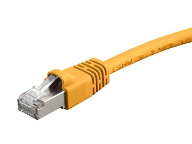 Monoprice Cat6A Ethernet Patch Cable - 1 Feet - Yellow Network Internet Cord - RJ45, 550Mhz, STP, Pure Bare Copper Wire, 10G, 26AWG