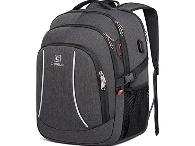 extra large 17.3in laptop backpack, durable travel backpacks with usb charging port, rfid anti theft pocket big business computer bag water.