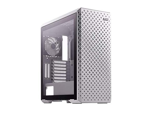 xpg defender pro mid-tower atx mesh front panel rgb effect efficient airflow tempered glass pc case (defender pro-whcww)
