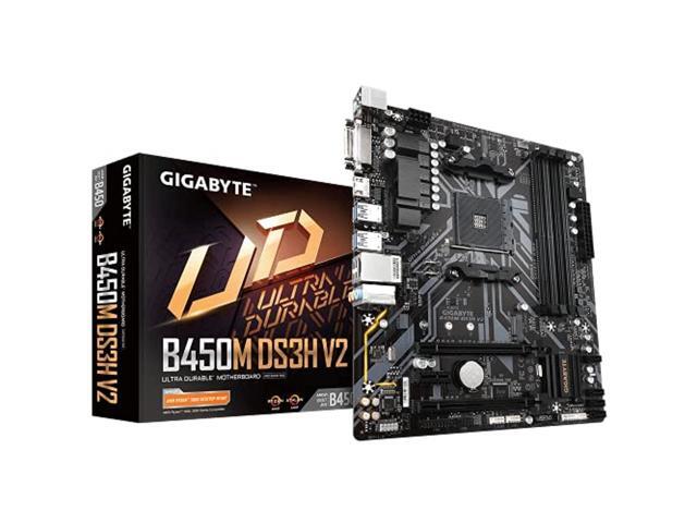 GIGABYTE B450M DS3H V2 (rev. 1.0) AM4 Micro ATX AMD Motherboard